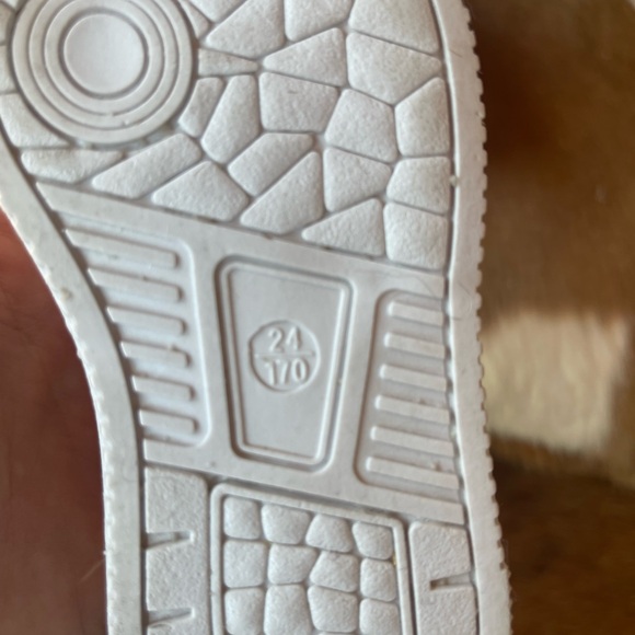 Sparkly White and Pink Kids Sneakers - Picture 6 of 8